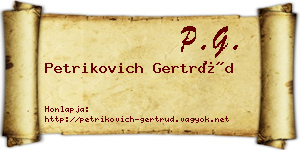 Petrikovich Gertrúd névjegykártya